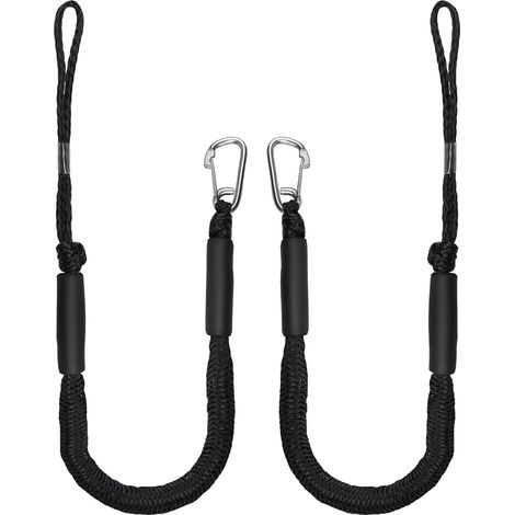 2 x Câbles d'Amarrage 10cm (4FT) Corde Bateau, Bungee Dock Line avec Crochet Corde d'Amarrage pour Kayak, Bateau à moteu, Canoë, Pontoon (1/5)
