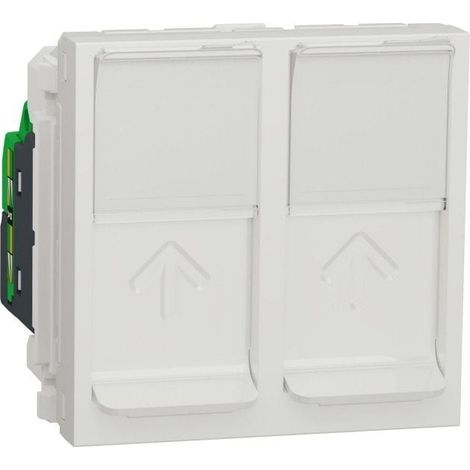 Presa RJ45 doppia categoria 6 STP schermata 2 moduli bianco solo meccanismo - NU342618