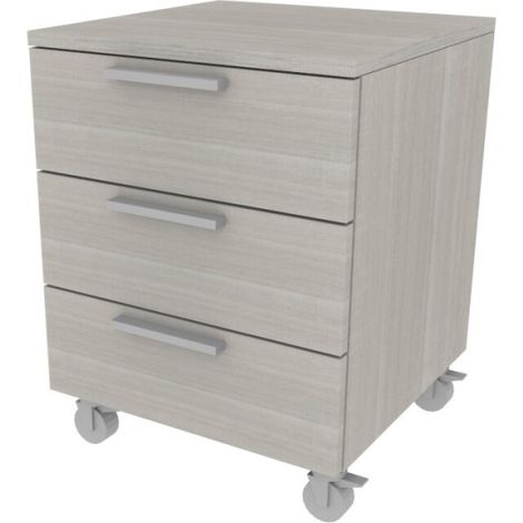 Cassettiera 3 cassetti - Design moderno, chiusura rallentata - Rovere rock