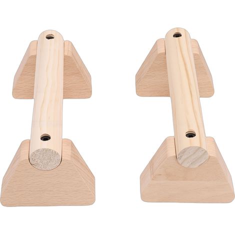 Lot de 2 barres de pompes en bois de hêtre, support et poutre d'équilibre en bois pour exercices à domicile, 20 cm / 7,9 pouces (1/5)