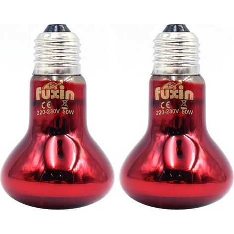 2 Ampoule chauffante, Infrarouge rouge, E27, 75W, Pour reptile et amphibiens (1/5)