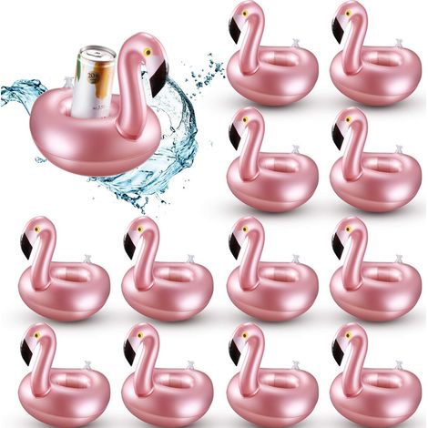 12 Pièces Porte-Boisson Gonflable Flamingo Flotteurs de Boissons Gonflables Réutilisables Mignon Animal Tasse Dessous de Verre Piscine Porte-Gobelets pour la Fête de Natation d'été (1/5)