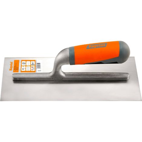 FRATTONE FRATTAZZO LISCIO SPATOLA STUCCO RASATURA 12x28cm ACCIAIO INOX KAPRIOL