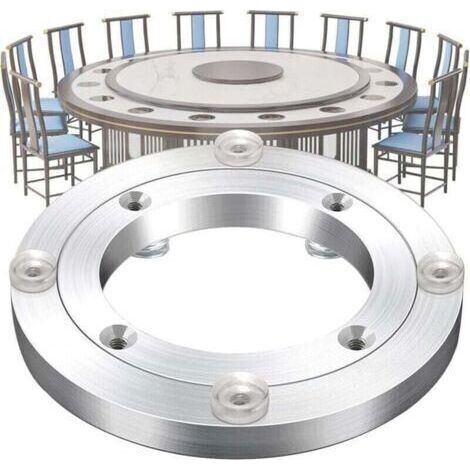 Base De Plateau Tournant Charges Lourdes, XU, 12Cm Roulement De Plateau Tournant, Alliage D'aluminium Roulement De Table, Silencieuse Rotatif À 360°, Pour Table À Manger Mobilier (1/4)