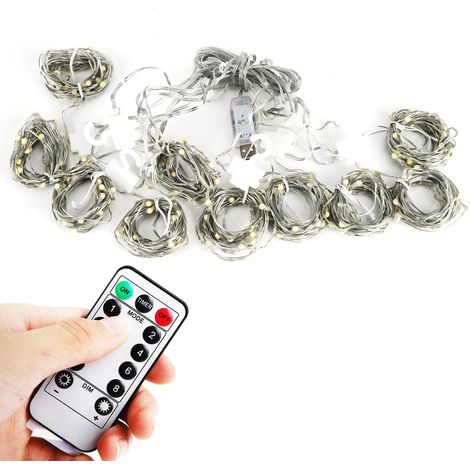 Guirlande lumineuse rideau 3x3 m, 300 LED, télécommande USB, décoration pour Noël, mariage et fêtes (1/5)