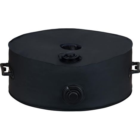 Base para sombrilla 1000D con bolsa de peso para hasta 23 kg de agua, base redonda para sombrilla de patio con 2 asas, diámetro de 8 cm para tienda de campaña, voladiza, para exteriores y playa (negro (1/5)