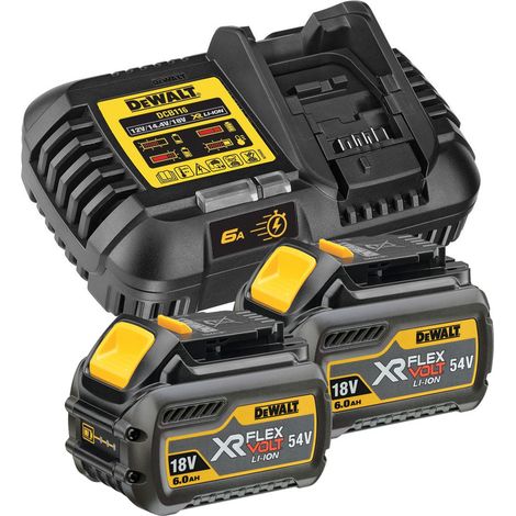 Dewalt DCB546 18v 54v XR Flexvolt 6.0ah Battery Twin Pack + DCB116 Fast Charger (1/5)
