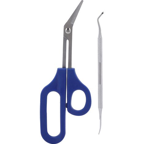 Pince à ongles épais en acier inoxydable, lot lime et ciseaux à ongles longs manches pour soins des pieds (1/5)