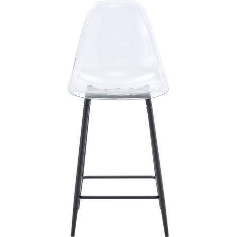 Lot de 2 Barhocker aus Kunststoff in Schwarz mit Metallgestell, für Küche und Bar (1/5)