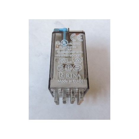 Relais industriel 4RT 7A 24V DC bouton test et indicateur mécanique FINDER 553490240040