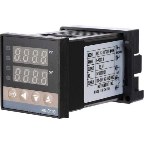 REX-C100FK02-MAN Termostato digital LED de 0℃ a 400℃, controlador de temperatura digital con alarma LED, controlador de temperatura PID (1/4)