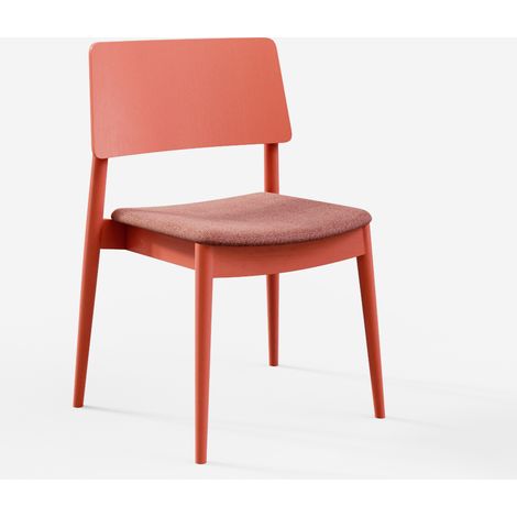 Donna Mostarda - Ecopelle Mozart - Tortora sedia colorata legno tessuto design elegante sala da pranzo salotto moderna cucina ristorante bar (1/5)