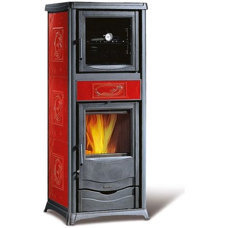 Stufa a legna con forno per cucinare 9,1 kW Rossella Plus Evo - red (1/4)