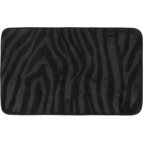 Tappetino in microfibra con memoria di forma, effetto zebra, 45x75 cm - nero - Tendance (1/4)