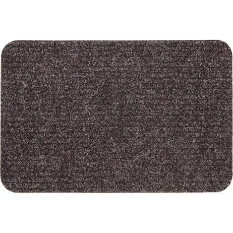 Delta Ribbed Lightweight Indoor Entrance Doormat, 40x60cm, Brown (1/3)
