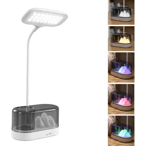 Lampe de bureau LED 1 en 1 avec veilleuse intelligente, porte-stylo, lampe de lecture et protection des yeux pour dortoir, chambre ou bureau (1/5)