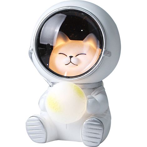 Veilleuse adorable à motif dessin animé pour chambre d'enfant, lampe de chevet astronaute avec un animal mignon (1/5)