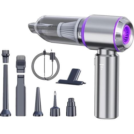 Aspiradora de mano, potencia de succión de 16000 PA, versátil y multiusos, color morado. (1/2)