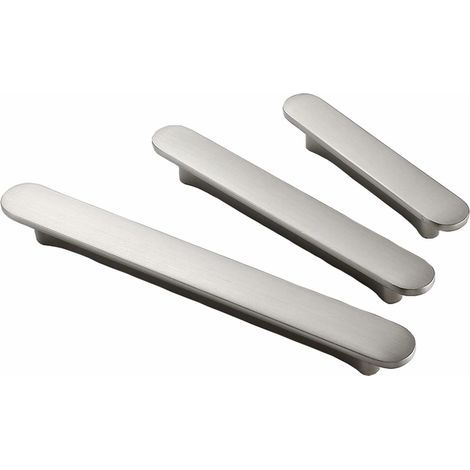 Set of 2 Hole Centers 2.5'' (64mm) Kitchen Drawer Pulls Door Knob Modern Zinc Alloy Silver Brushed Hardware for Cabinet Bathroom Dresser (1/5)