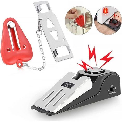 Kit sécurité porte portable – Verrou + alarme de butée, double protection pour voyage (1/5)