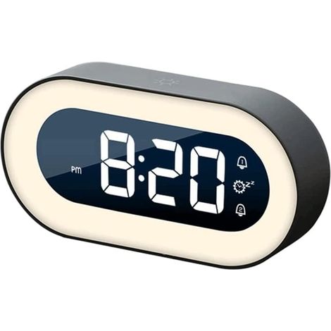 Réveil Horloge de Bureau Musique LED numérique veilleuse Chevet (1/5)