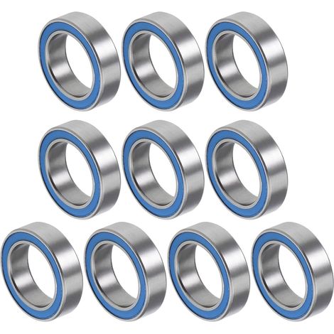 6700-2RS 10x15x4mm Billes Roulements x 10PCS Chrome Acier pour Machines et Outils, Roulement à Bille à Gorge Profonde [Double Scellé, Bleu] (1/5)