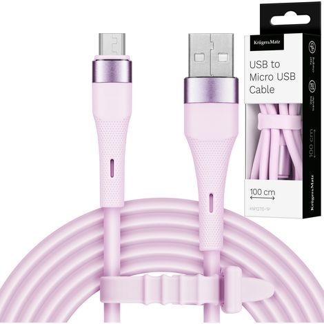 Cable USB - microUSB de 1 m y 12 W de silicona Kruger&Matz Basic