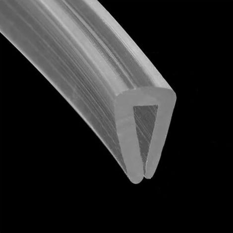Bande d'étanchéité en caoutchouc pour profilé en U, 2 m (6,56 pi), profilé en silicone transparent pour bordure de 2 à 3 mm. (1/5)