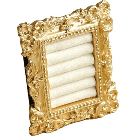 Espositore per gioielli, organizer in velluto, design barocco, 6 pezzi, beige (1/2)