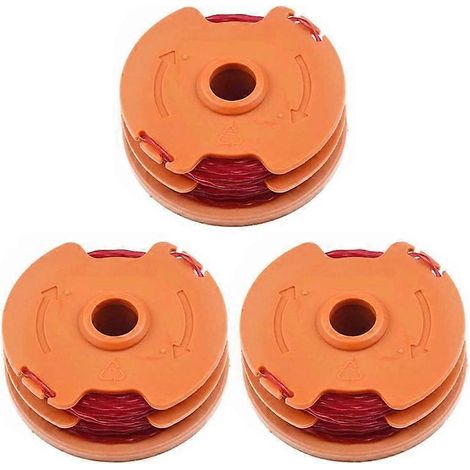 Lot de 3 bobines de fil pour coupe-bordures compatibles avec la tondeuse Worx WA0007 (1/4)
