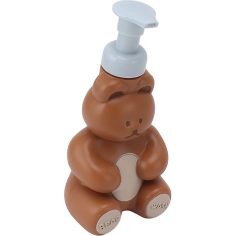 Leere Spenderflasche für flüssige Handseife, Shampoo und Spülung, Pumpflasche zum Händewaschen, in Form eines Teddybären, klein, braun. (1/5)