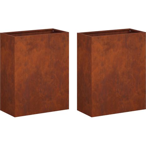 Maison Exclusive - Vaso da giardino 2 pz Ruggine 40 x 20 x 40 cm Acciaio Corten (1/5)