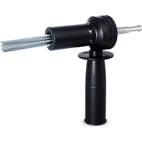 1 - Adaptateur Détartreur - Marteau Électrique SDS - 18 Aiguilles Acier Trempé - Élimination Rouille Peinture Béton Maçonnerie - Noir - 15,5x21,0cm (1/5)