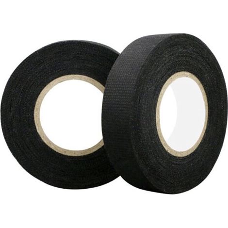 Lot de 4 rubans adhésifs en tissu simple face 19 mm x 15 m Noir (1/4)