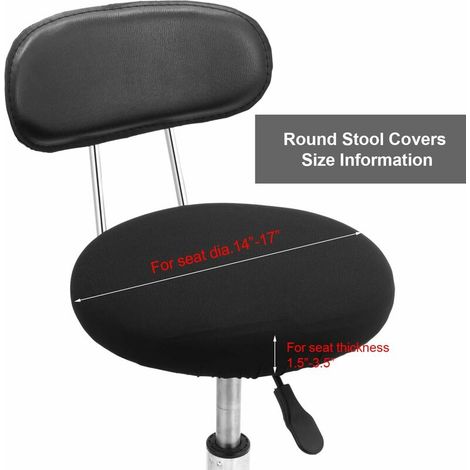 Tabouret de bar rond couvre tabouret lavable coussin housse élastique chaise de bar couvre pour chaise 14-17 pouces (noir, 4) (1/4)