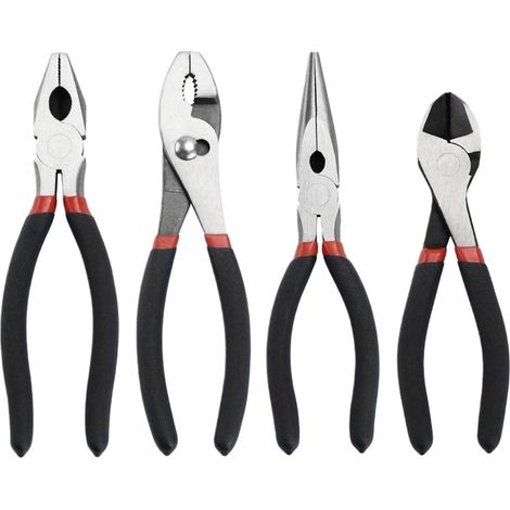 Pinces à bec long, 4 pièces, 8"/7", bec effilé, pour atelier (1/5)