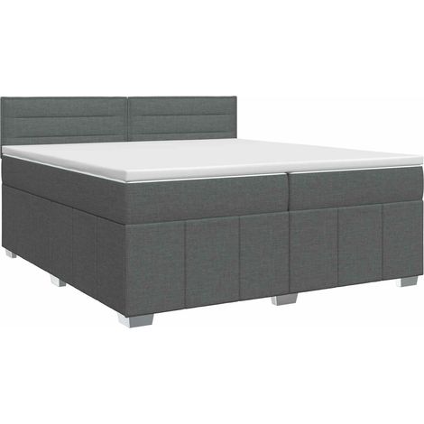 Maison Exclusive - Letto box spring con materasso Grigio Scuro 200 x 200 cm (1/5)