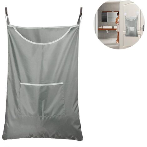 Wäscheorganisator, hängender Wäschekorb, platzsparender Wäschesack mit Haken für Schlafzimmer Badezimmer Wohnheim (1/4)
