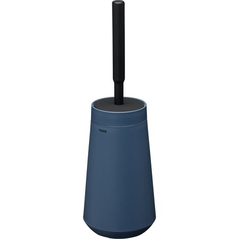 Porte-Brosse WC avec Brosse Flexible Swoop, Bleu/Noir, 129x129x412mm (1/5)