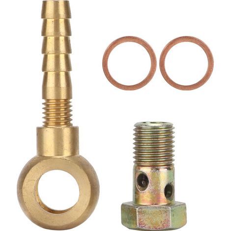 Jeu de Boulons de Raccord Banjo pour Turbocompresseur, Eau de Refroidissement, en Acier Inoxydable M14x1, 5 à 3/8 Pouces, Kit D'adaptateur de Barbe pour Accessoires de Voiture. (1/5)