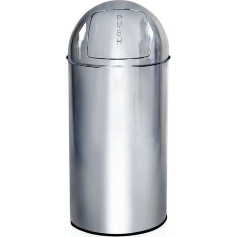 Poubelle à poussoir / Poubelle automatique PUSH 35L chrome hjh OFFICE