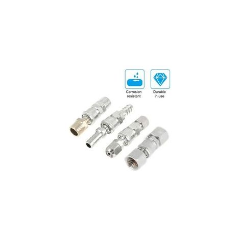 Connecteurs de Tuyau de Compresseur D'air, 8 Pièces 1/2" BSP Filetage Mâle Raccords Rapides Ensemble avec 8 X 12 Mm Coupleur Rapide et Prise de Connecteur