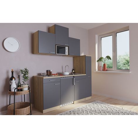 Cuisine Mini-cuisine Single Kitchenette Chêne Gris Luis 180 cm Respekta (1/4)