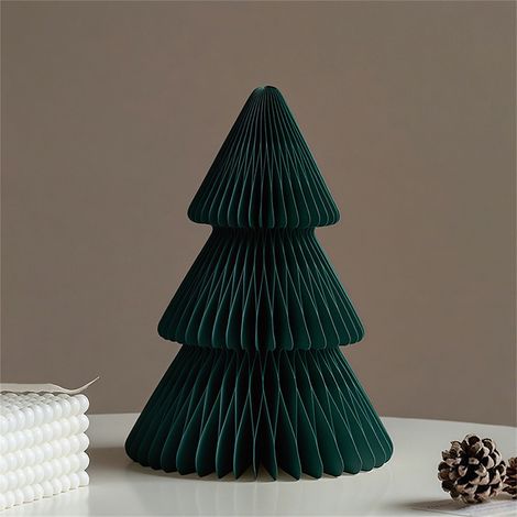 Arbre De Noël En Papier - Structure En Nid D Abeille 3D - Décoration De Table Pour Fêtes - Pliable Et Réutilisable - 1 Pièce (1/3)