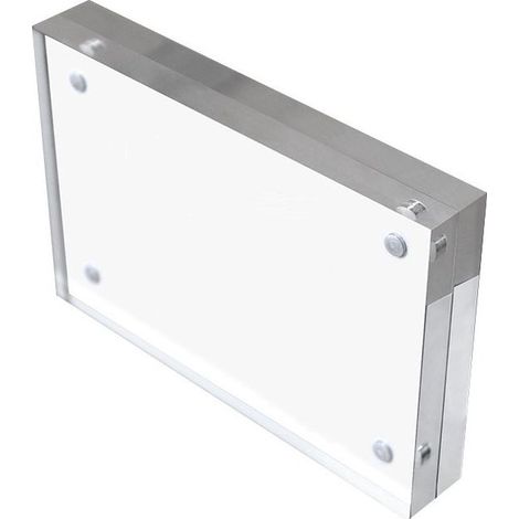Cadre photo acrylique transparent 8 x 12 cm - Support magnétique debout - Plexiglas clair - Affichage photo (1/5)