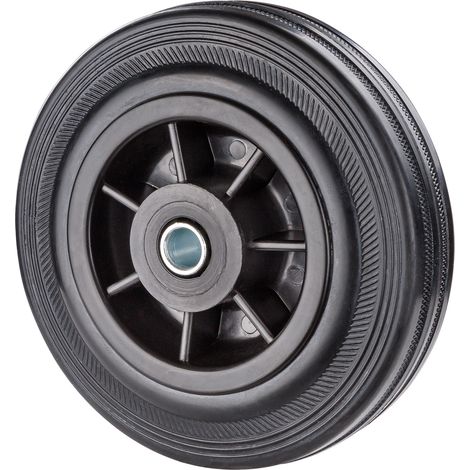 Vollgummirad Vollgummirolle d=125mm Achs-d=10-14 mm bis 80 kg für Transportwagen (1/3)