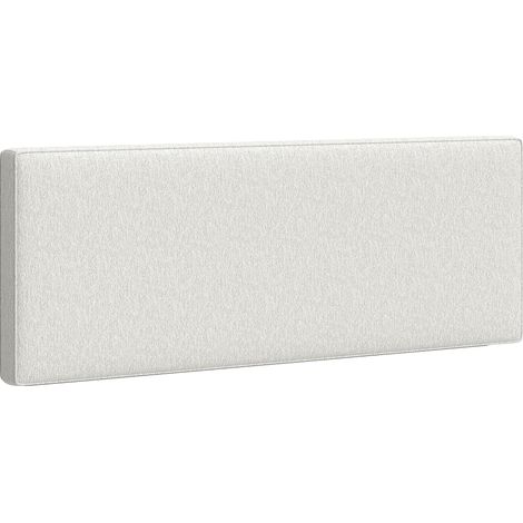 Tête de lit murale rembourrée 160x10x60 cm, tissu blanc crème (1/5)
