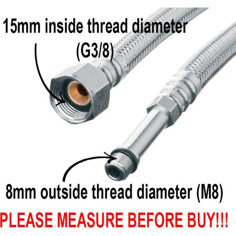 Flexibler Stahlgewebeschlauch M8x3/8" Länge 80 cm