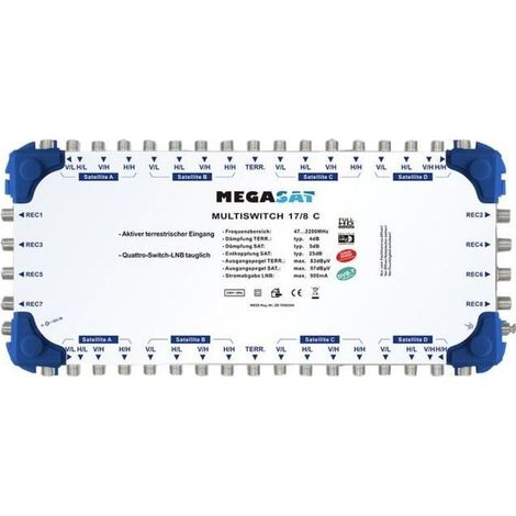 Megasat Multiswitch 17-8 C Commutateurs multiples de signal terrestre-satellite
