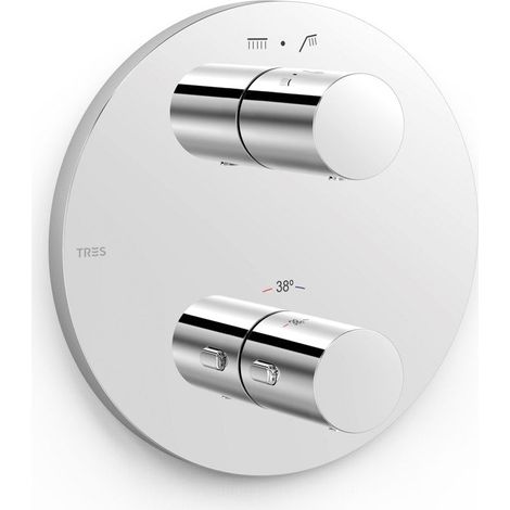TRES 26225001 THERM-BOX Pieza Vista para Caja Empotrada de 2 Vías Color Cromo - ref: 26225001